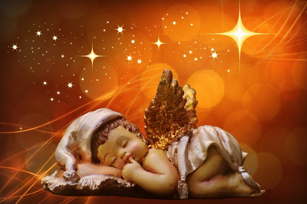 Weihnachts-Motiv schlafender Engel